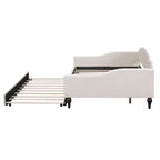 Lit de repos capitonné beige, grand format, 1 place