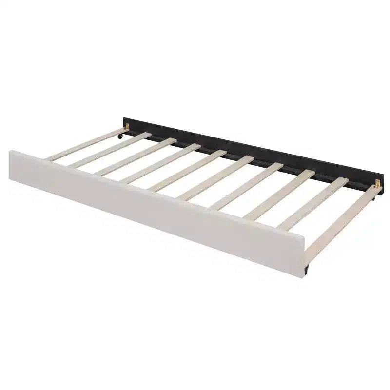 Lit de repos capitonné beige, grand format, 1 place
