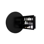Armoire à pharmacie murale ronde noire/dorée avec miroir, 23,6 po