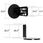 Armoire à pharmacie murale ronde noire/dorée avec miroir, 23,6 po