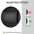 Armoire à pharmacie murale ronde noire/dorée avec miroir, 23,6 po
