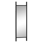 HomeRoots 64 Black Wood Leaning Ladder Framed Full Length Mirror