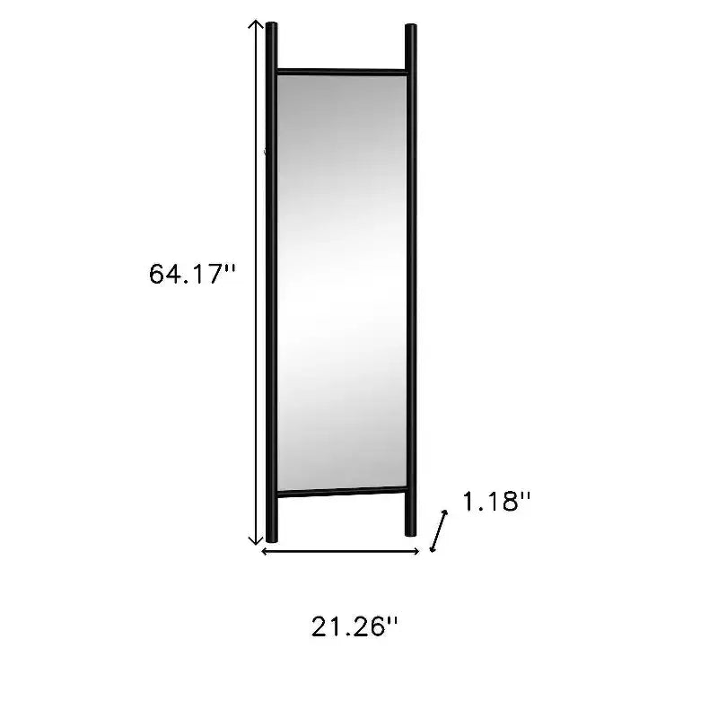 Miroir rectangulaire psyché, cadre bois noir, 1 personne