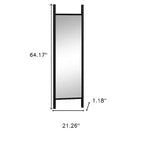 Miroir rectangulaire psyché, cadre bois noir, 1 personne