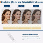 Coiffeuse blanche avec miroir LED, 3 tiroirs et étagères, 1 personne