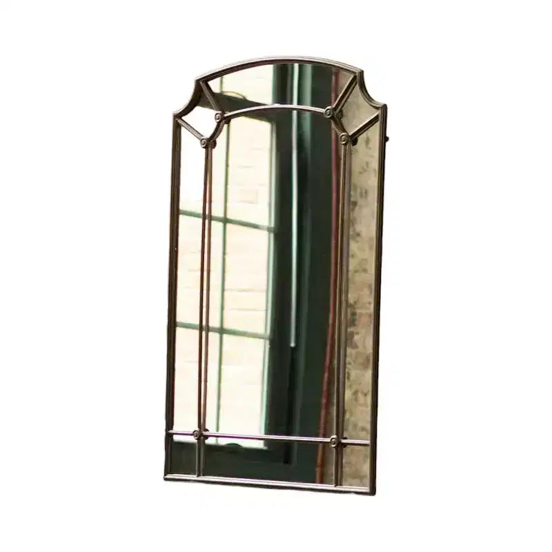 Slickblue Cast Iron Wall Mirror 44.5 H Brown Rectangular Vintage-Industrial Decorative Accent