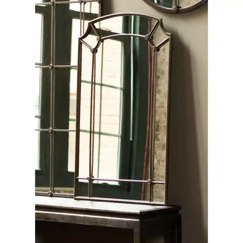 Miroir mural rectangulaire à cadre en fonte marron, 29,5" x 44,5", simple