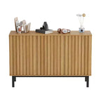 Wooden Freestanding Sideboard Buffet Cabinet with Fluted Doors, Adjustable Shelf Storage, Modern Storage Cabinet Coffee Bar for Dining Room