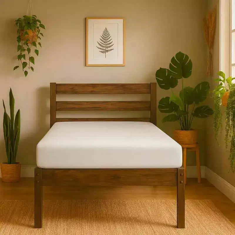 Matelas en mousse à mémoire de forme mi-ferme blanc, lit simple, 1 personne
