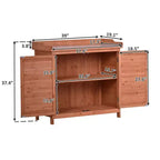 Établi de jardinage en bois gris/orange avec armoire, 1 personne, 99 cm (L) x 48,5 cm (l) x 95 cm (H)