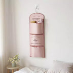 Organisateur mural suspendu rose mauve / rose à 3 poches avec crochet en métal