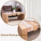 Table basse rectangulaire en bois multicolore, style Mid-Century, piètement à 4 pieds