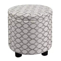 HomeStock Comfort Round Accent Storage Ottoman with Reversible Tray Lid