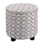 HomeStock Comfort Round Accent Storage Ottoman with Reversible Tray Lid