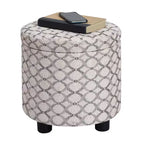 Ottoman de rangement rond multicolore avec couvercle/plateau réversible, 1 place
