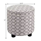 Ottoman de rangement rond multicolore avec couvercle/plateau réversible, 1 place