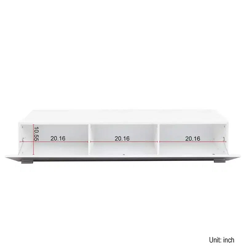 Meuble TV flottant mural blanc, pour téléviseurs jusqu'à 150 cm
