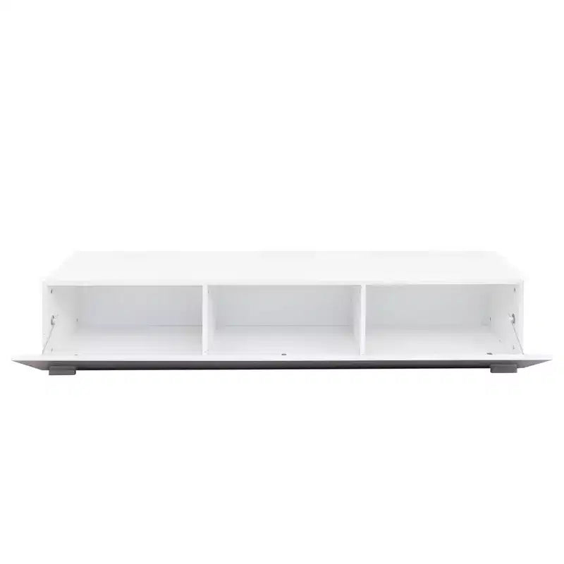 Meuble TV flottant mural blanc, pour téléviseurs jusqu'à 150 cm