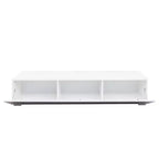 Meuble TV flottant mural blanc, pour téléviseurs jusqu'à 150 cm