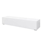 Meuble TV flottant mural blanc, pour téléviseurs jusqu'à 150 cm