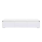 Meuble TV flottant mural blanc, pour téléviseurs jusqu'à 150 cm