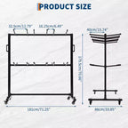 Chariot pliant en métal noir pour chaises et tables avec roulettes, double/simple couche, peut contenir 42 chaises ou 12 tables