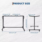 Chariot pliant en métal noir pour chaises et tables avec roulettes, double/simple couche, peut contenir 42 chaises ou 12 tables