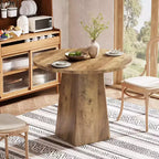 Table à manger ronde marron, en bois, 2 à 4 places