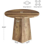Table à manger ronde marron, en bois, 2 à 4 places