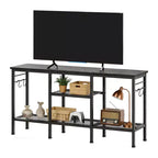 Modern TV Stand for TVs up to 55 with Soundbar Shelf, Open Storage & Cable Management, Media Console for Living Room, Bedroom