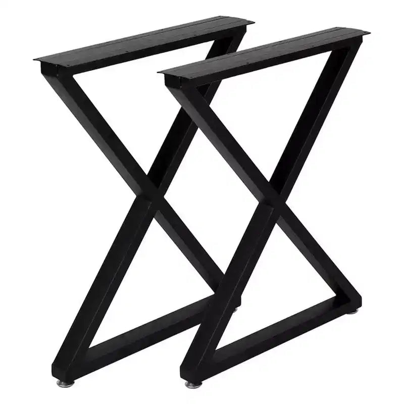 2 Pieces Metal Table Legs 28 x 24 Heavy-Duty X-Shape Desk Legs Industrial Furniture Legs