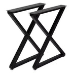 2 Pieces Metal Table Legs 28 x 24 Heavy-Duty X-Shape Desk Legs Industrial Furniture Legs