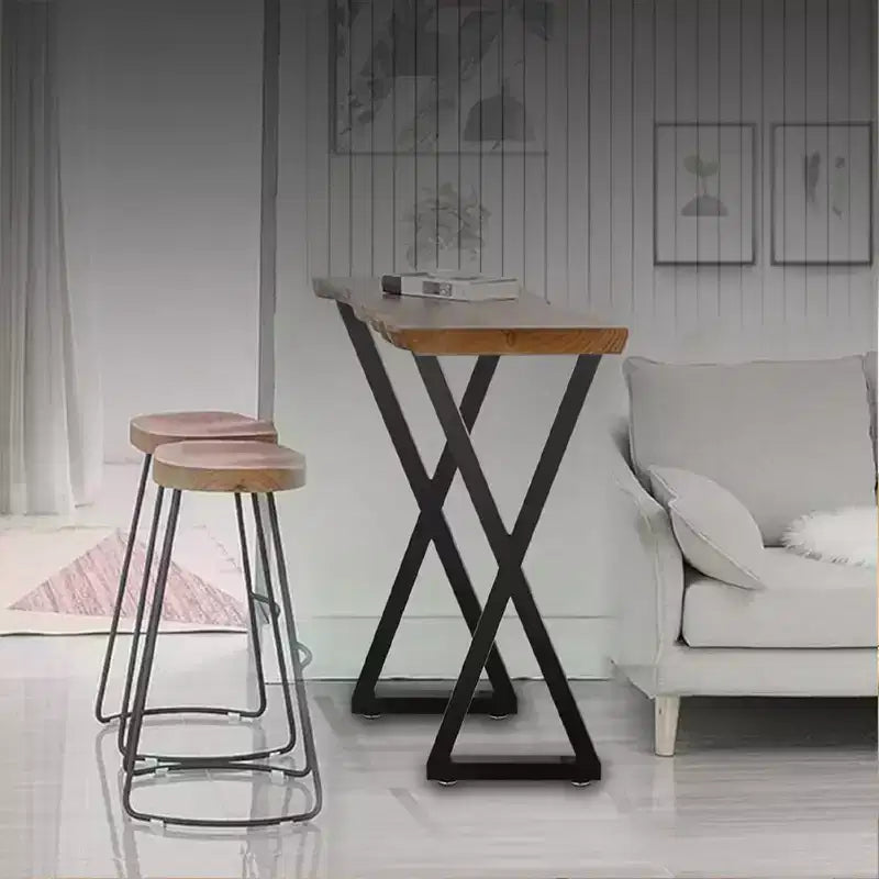 Pieds de table en fonte noire en forme de X, 71 cm H x 61 cm L, lot de 2