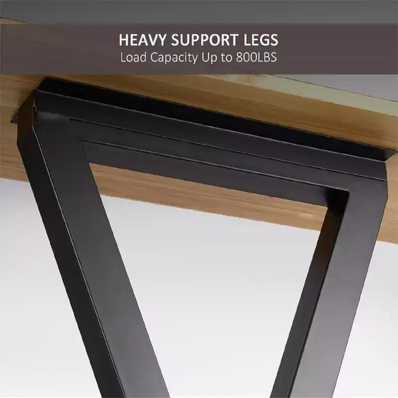 Pieds de table en fonte noire en forme de X, 71 cm H x 61 cm L, lot de 2