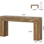Console rectangulaire marron, montage par 1 personne, style rustique