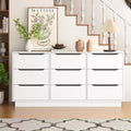 JVNOXK 62-inch modern tall nine-drawer cabinet, Floor-standing large wooden wardrobe and drawer unit, Suitable for living rooms, White