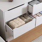 Armoire de rangement haute blanche à 9 tiroirs, sur pied