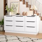 Armoire de rangement haute blanche à 9 tiroirs, sur pied