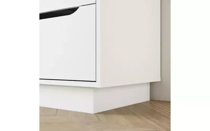Armoire de rangement haute blanche à 9 tiroirs, sur pied