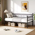 Twin Size Daybed, Sofa Bed Frame with Metal Steel Slat Support, Heavy Duty Metal Bed Frame, Space Saving, Easy Assembly, for Small Spaces