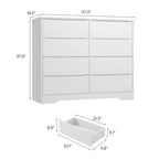 Commode double à 8 tiroirs, noir/blanc