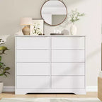 Commode double à 8 tiroirs, noir/blanc