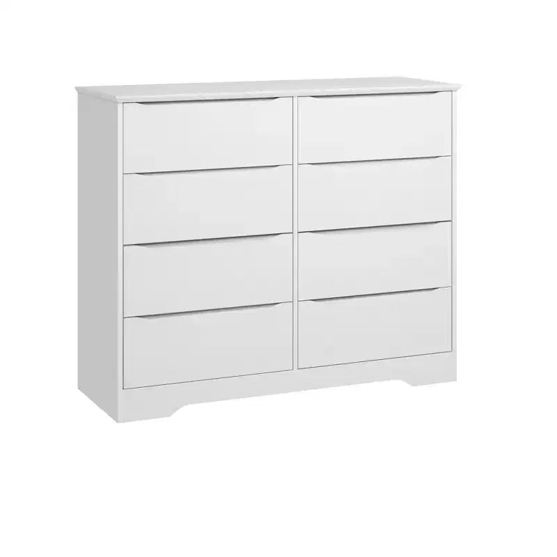 Commode double à 8 tiroirs, noir/blanc