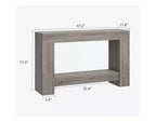 Console à 2 niveaux de 47 po avec étagère de rangement, style rustique