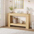 Console à 2 niveaux de 47 po avec étagère de rangement, style rustique