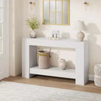 Console à 2 niveaux de 47 po avec étagère de rangement, style rustique
