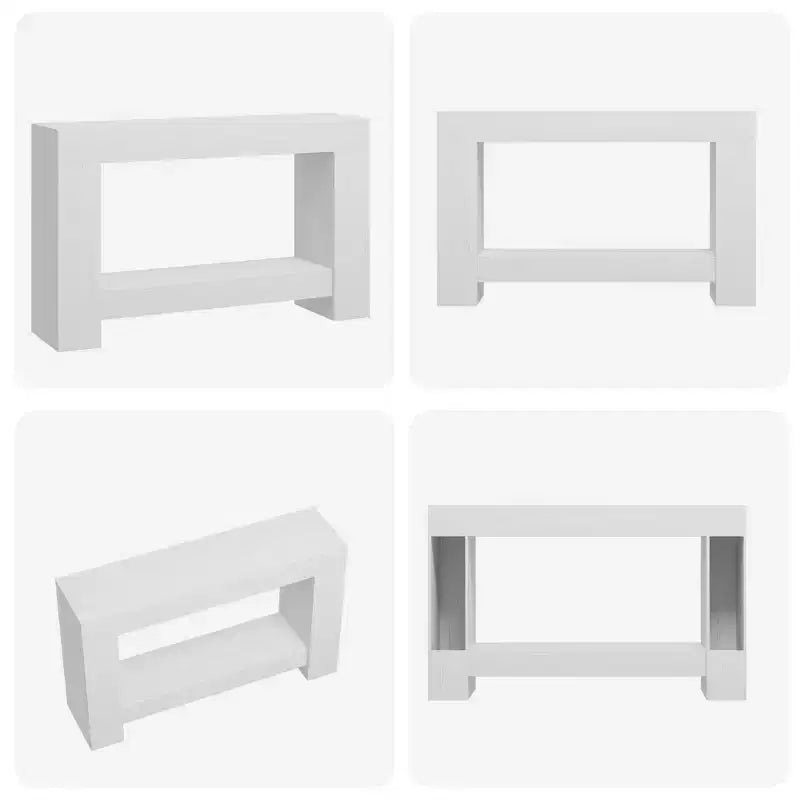 Console à 2 niveaux de 47 po avec étagère de rangement, style rustique