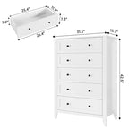 Commode haute 5 tiroirs – Noir / Gris / Blanc, 1 personne