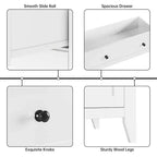 Commode haute 5 tiroirs – Noir / Gris / Blanc, 1 personne