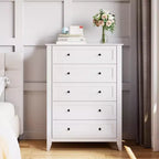 Commode haute 5 tiroirs – Noir / Gris / Blanc, 1 personne